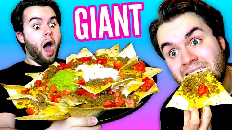 DIY Giant Taco Bell Nachos! with HUGE Chips! - BIGGEST Mexican Pizza & Nachos BellGrande