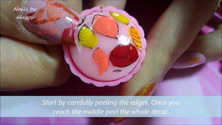 DIY HOW TO make PERFECT nail art DECALS using 5 diffrent methods. Autumn Leaves nail design.
