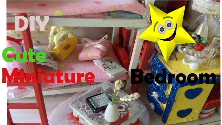 DIY MINIATURE CUTE DOLL HOUSE VERY ADORABLE BEDROOM KIT WITH WORKING LIGHTS