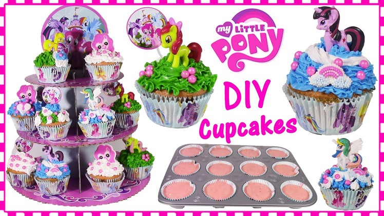 DIY MLP Pinkie Pie CUPCAKES! Decorate Fluttershy Applejack Princess Celestia! SWEET Baking FUN!