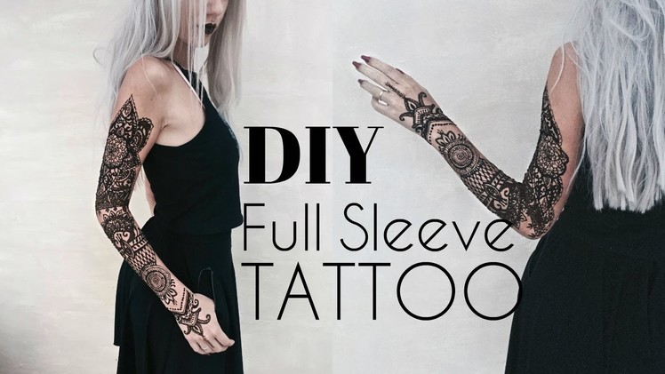 DIY Temporary Full Sleeve Tattoo w. Henna | Stella
