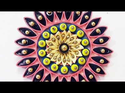 DIY Wall Decor Ideas : How to Make Quilling & Kanzashi Wall Hanging for Diwali.Christmas Decoration