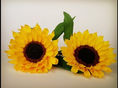 How To Make Sunflower From Crepe Paper - Craft Tutorial