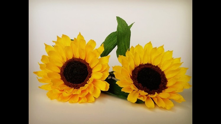 How To Make Sunflower From Crepe Paper - Craft Tutorial