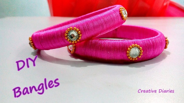 Silk Thread bangle making I DIY bangles I Creative Diaries