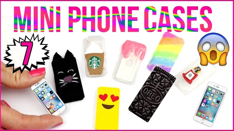 7 DIY Miniature Phone Cases! HOT GLUE PHONE CASE - Emoji,Slime,Oreo,Glitter,Starbucks - Iphone DIYs