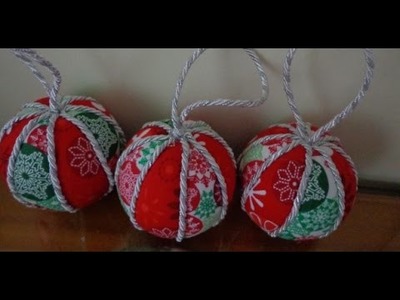 A quick fabric  christmas DIY bauble tutorial