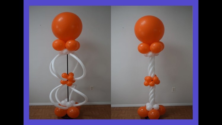 DIY Balloon spiral 260 twist columns   How to make pattern balloon column series Part 4