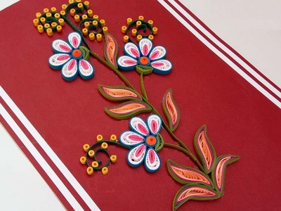 DIY crafts: How to make paper quilling flowers  Step Step Christmas - greeting card