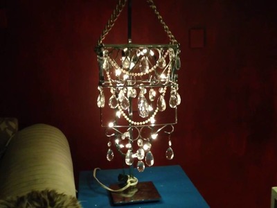 DIY Crystal Chandelier made from ordinary kitchen items