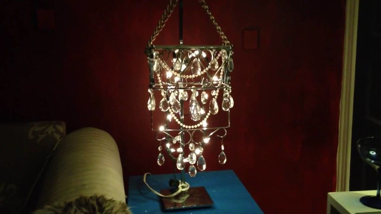 DIY Crystal Chandelier made from ordinary kitchen items