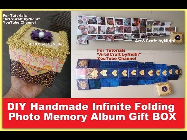 DIY Handmade Recycled Infinite Folding Photo Memory Album Gift BOX