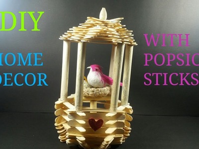 DIY# HOME DECOR WITH POPSICLE STICKS. HOW TO MAKE. CWM# 11