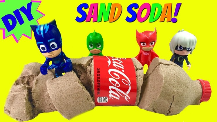 DIY How To Make Kinetic Sand Coca Cola - PJ Masks Turn Luna Girl's Soda into Sand!