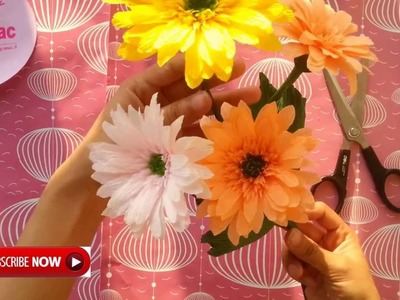 Easy and beautiful Paper Flowers - Gerbera - 10 minutes crafts | by Dzung Mac