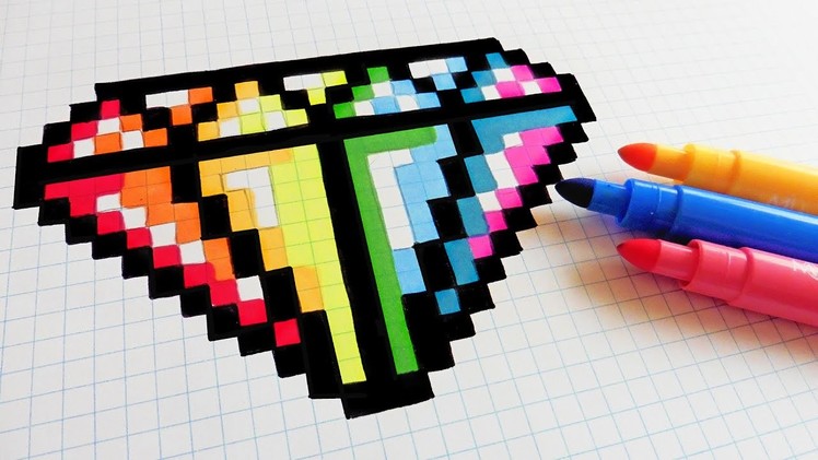 Handmade Pixel Art - How To Draw Rainbow Diamond #pixelart