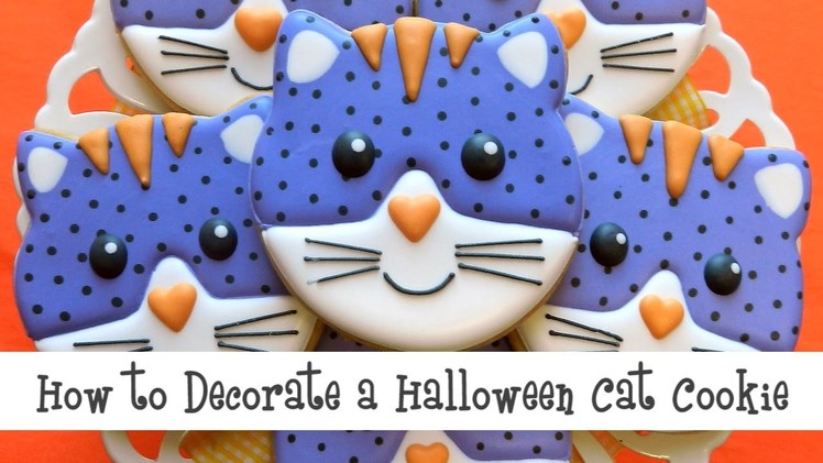 How to Decorate a Halloween Cat Face Cookie