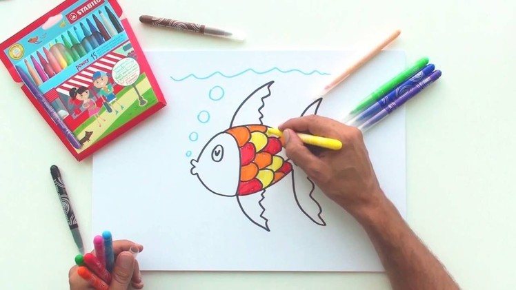 How to draw a fish (STABILO Tutorials, drawing beginners)