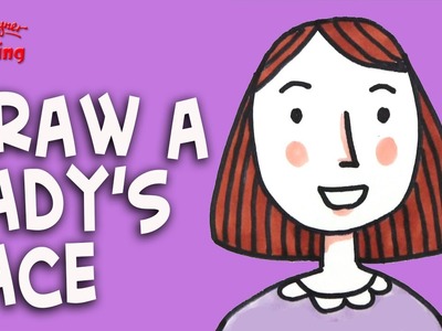 How to draw a lady's face -  Easy for Kids and beginners