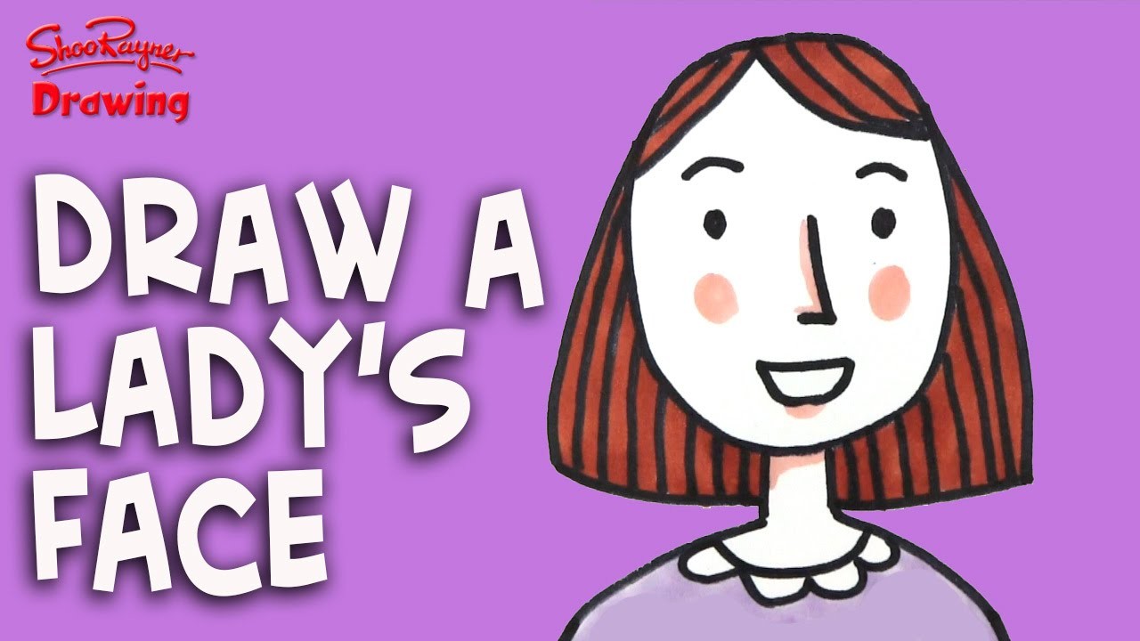 How to draw a ladys face - Easy for Kids and beginners