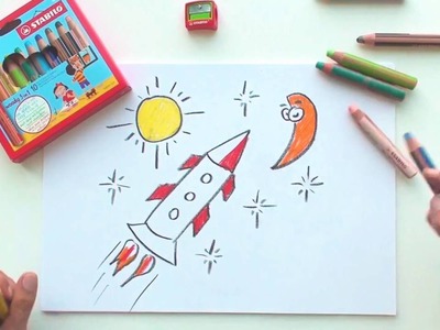 How to draw a rocket (STABILO Tutorials, drawing beginners)