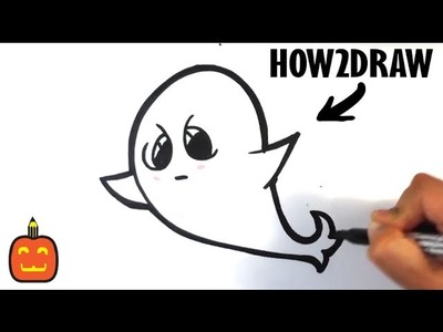 How to Draw a Spooky Ghost(Cute) - Halloween Drawings