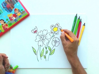 How to draw flowers (STABILO Tutorials, drawing beginners)