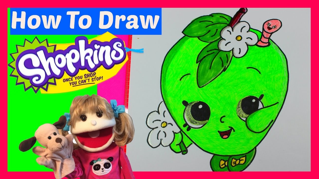 How to Draw Shopkins Apple Blossom Step By Step Learn to Draw Shopkins Easy  Kids Drawing Season 1