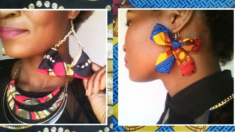 How to make 2 types of Bow earrings (African print DIY)