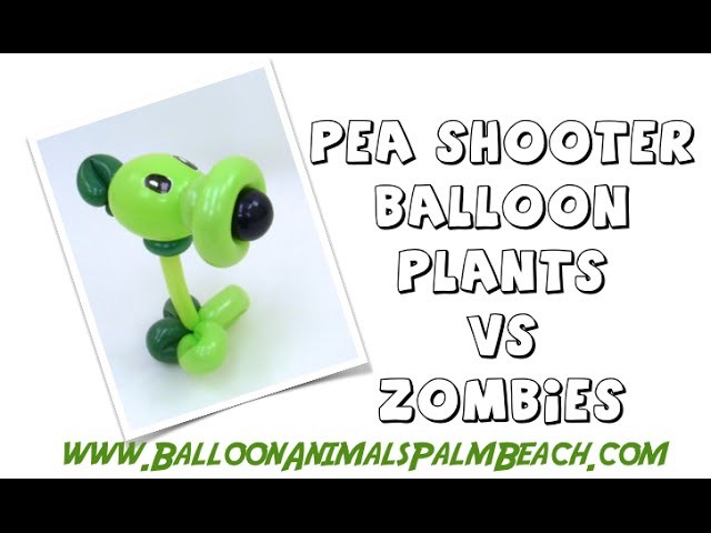 How To Make A Pea Shooter Balloon From Plants vs Zombies - Balloon Animals Palm Beach