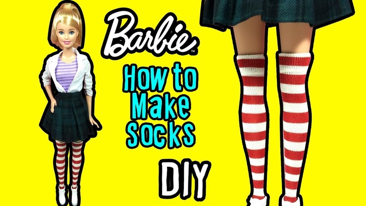 How To Make Barbie Doll Socks - Stockings - DIY Barbie Clothes Tutorial