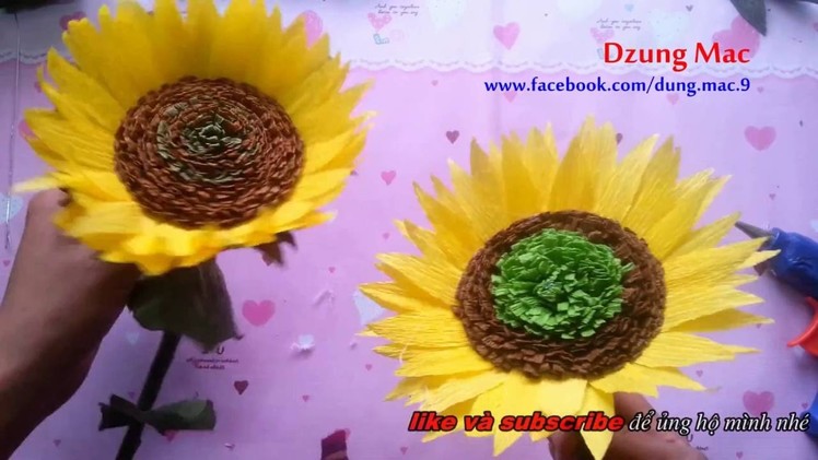 How to make crepe paper flower - Sunflower (fast version)