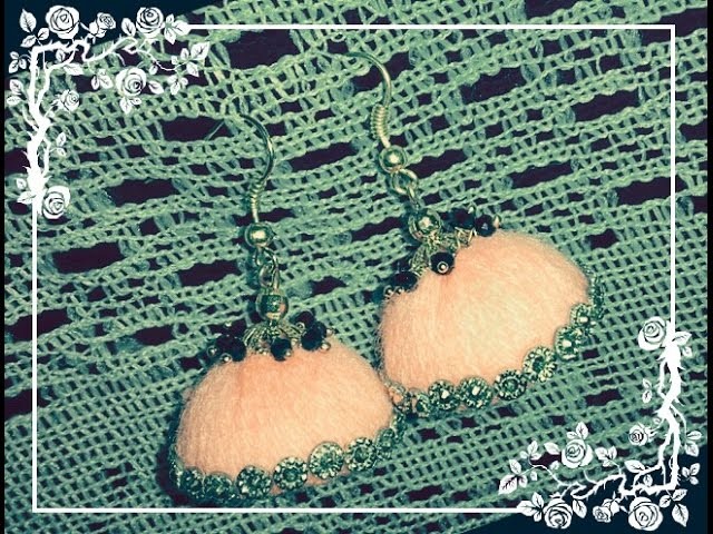 How to make earrings with wool easy way