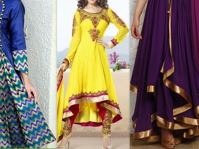 How to make latest anarkali front pleated High-Low dress cutting & stitching