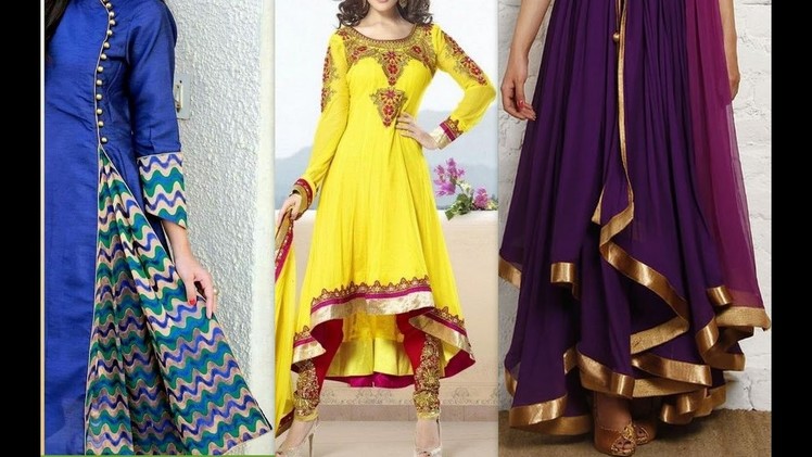 How to make latest anarkali front pleated High-Low dress cutting & stitching