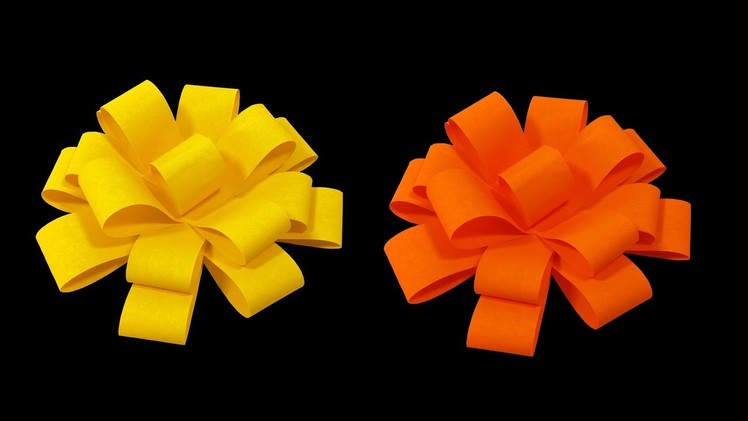 How to make Paper Flower Bow (very easy) - HD