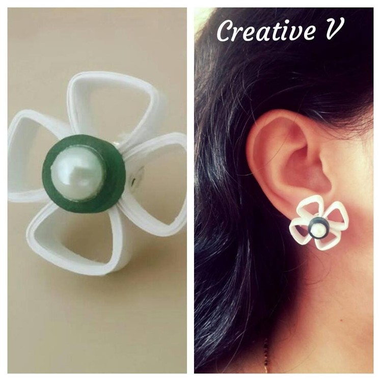 How to make Quilling Stud Earring. Design 5.Tutorial