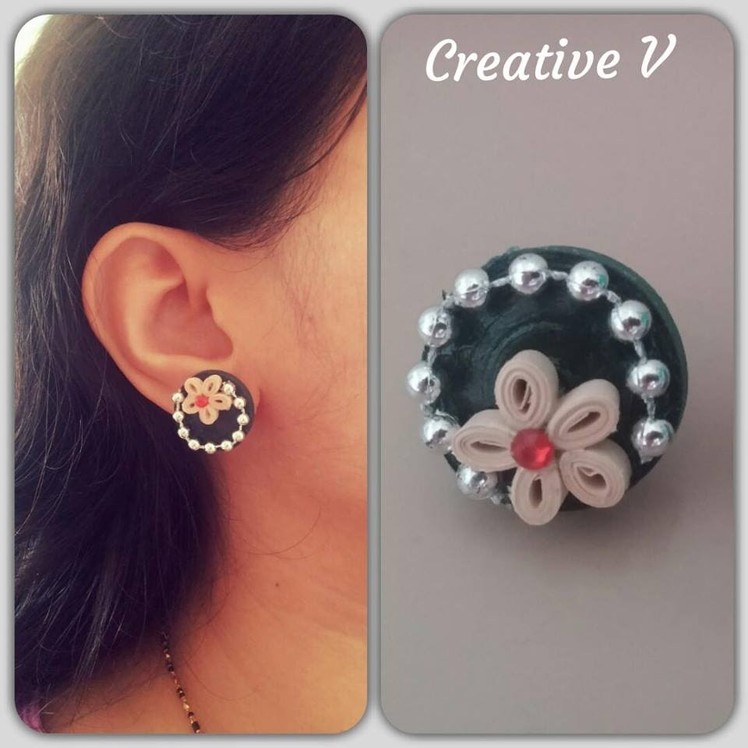How To Make Quilling Stud Earring. Design 6. Tutorial