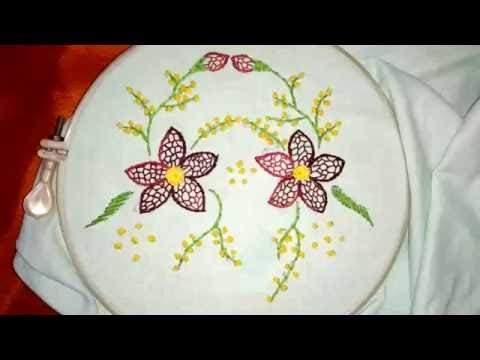 How to make random blanket stitch flower
