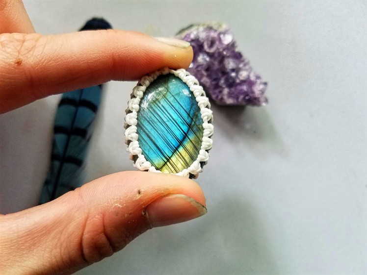 Macrame Tutorial-How to Wrap a Cabochon