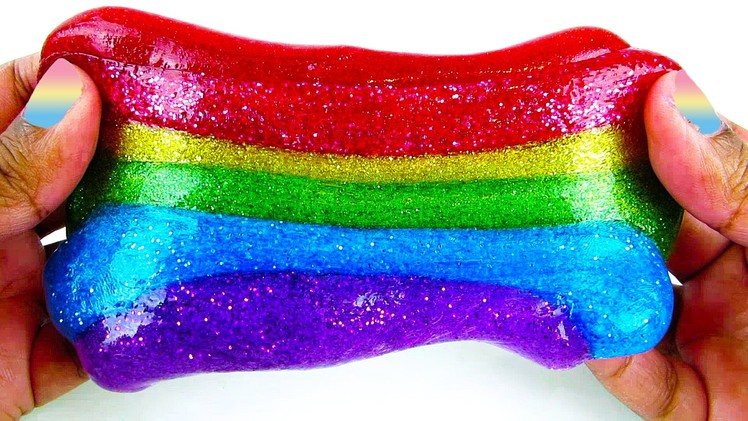 Rainbow Glitter Slime DIY Fun & Easy How to Make Slime - Sparkly Shimmery Slime
