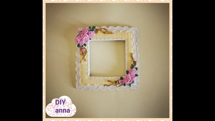 Shabby chic gypsum picture frame DIY ideas decorations craft tutorial. URADI SAM