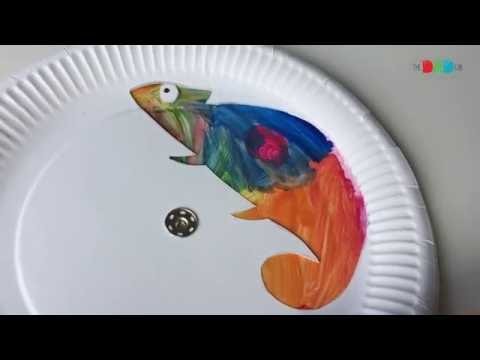 Colour changing chameleon craft for children