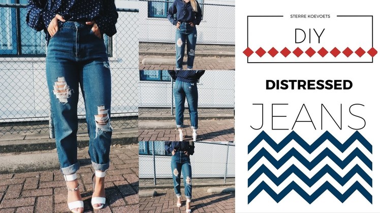 DIY distressed jeans | SterreKoevoets