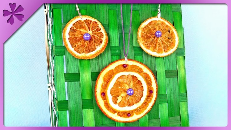 DIY Dried fruit jewelry, necklace, earrings (ENG Subtitles) - Speed up #261