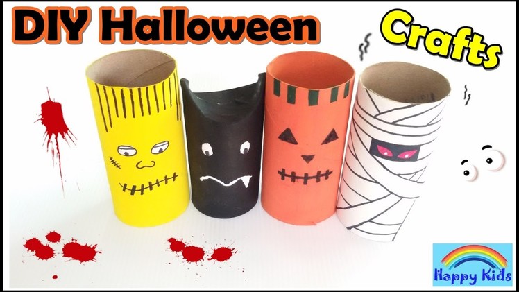 DIY Halloween Decorations : Recycled Toilet Paper Roll Craft. Happy Kids