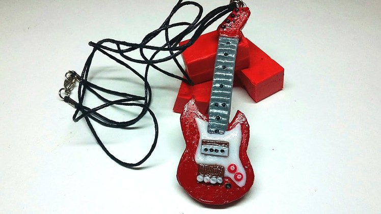 DIY Necklace Guitar |  Miniature - Polymer Clay Tutorial