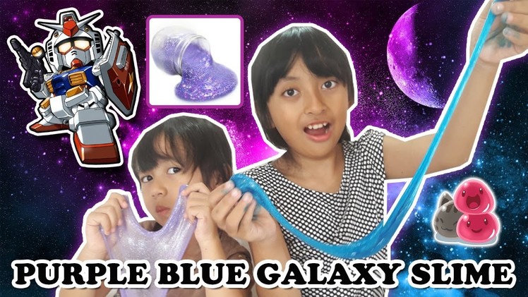 DIY Purple Blue Gliter Galaxy Slime | Tutorial Slime Bahasa Indonesia