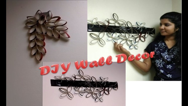 DIY wall decoration using tissue paper rolls (Best out of Waste)