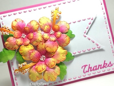 FAST and EASY Paper Flower Tutorial w Heartfelt Creations Tropical Hibiscus
